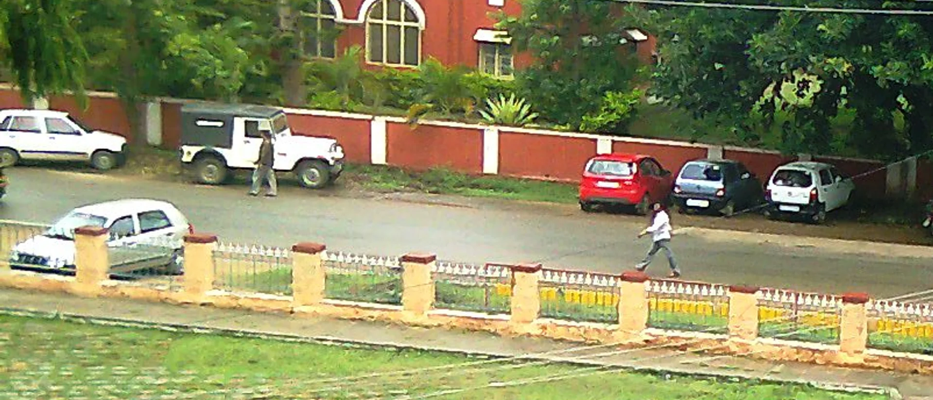 A street in Chikmagalur town, near where two-wheeler rental counters cluster