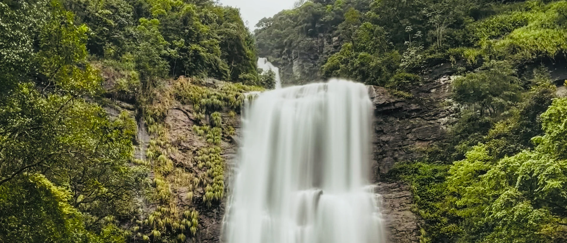 Hebbe Falls dropping through the Chikmagalur hills
